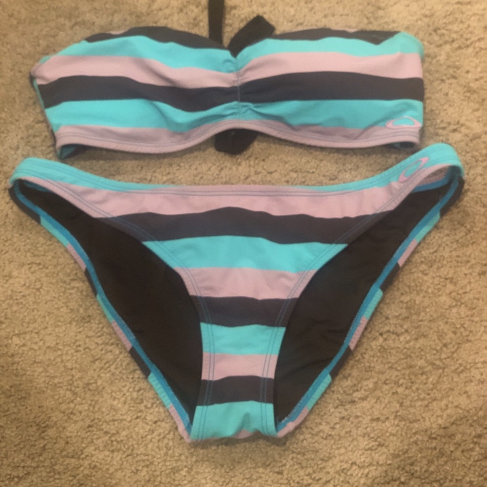 Oakley striped halter tank top